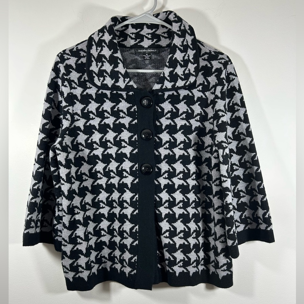 Designers Originals Black and White Houndstooth Sweater